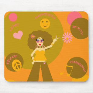Skraj Hippieflicka Mousepad Musmatta