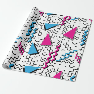 Skraj hög Memphis design Presentpapper