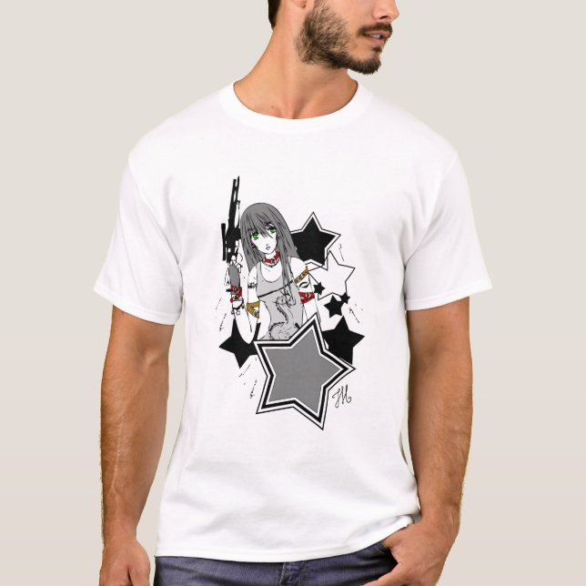 Skraj kanin grånar w-häftet t shirt (Framsida)