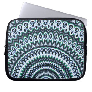 Skraj laptop sleeve för påfågelMandalamönster