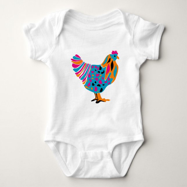 Skraj ljus höna t-shirt (Framsida)