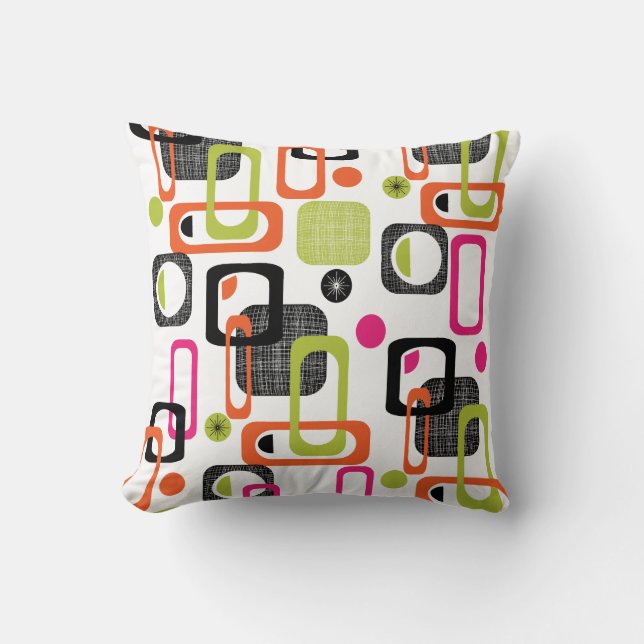 Skraj ljust nytt färgrikt geometriskt tygtryck kudde (Framsida)