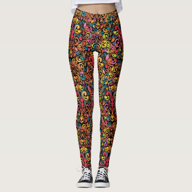 Skraj mönster leggings (Framsida)