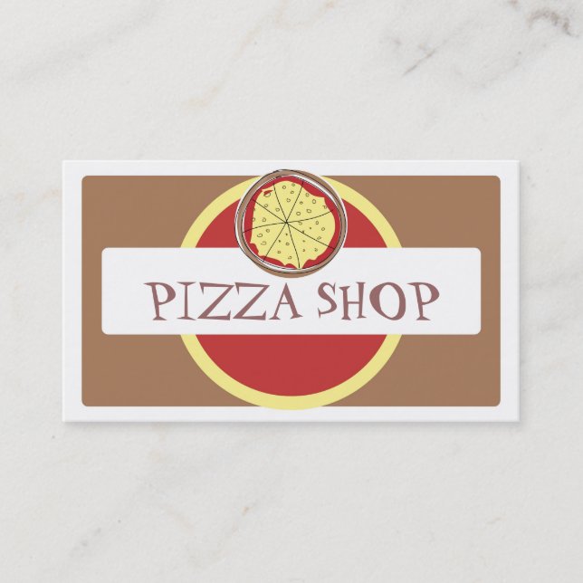 Skraj pizza shoppar ljusa visitkortar visitkort (Framsida)