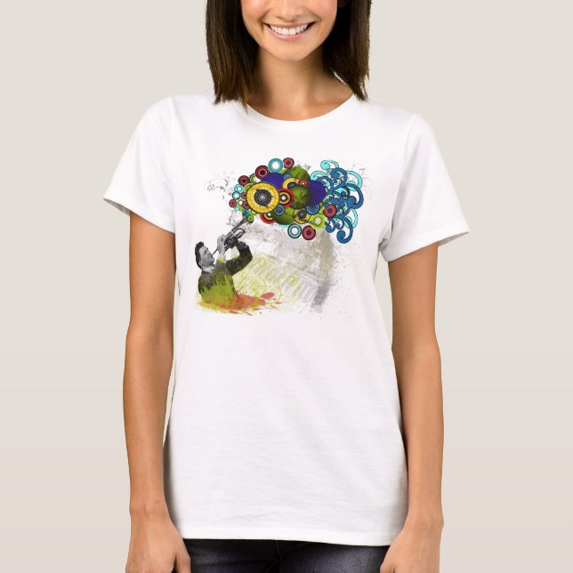 Skraj Retro trumpetspelare Tee (Framsida)