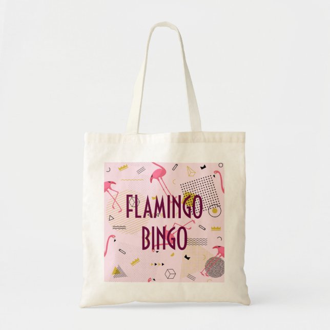 Skraj rosa FlamingoBingodesign Tygkasse (Framsidan)