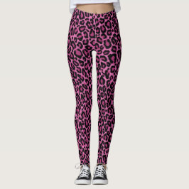 Skraj rosa Leopardtryckdamasker Leggings