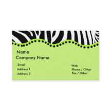 Skraj sebra i grön visitkort