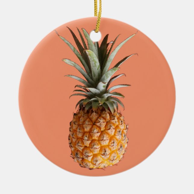 Skraj smaskig ananas cirklar prydnaden julgransprydnad keramik (Framsidan)