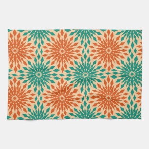 Skraj Starburt kricka & orange design Kökshandduk