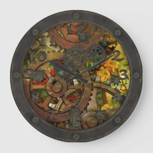 Skraj Victorian mässingsSteampunk med ansikte Stor Klocka