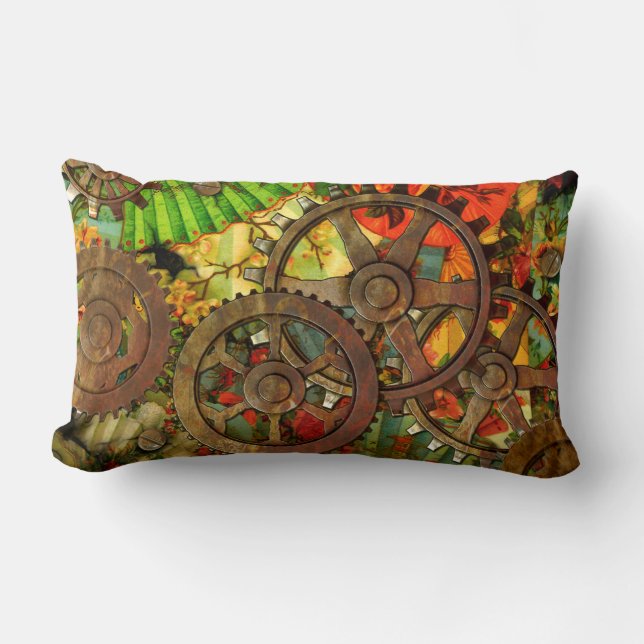 Skraj Victorian Steampunk Lumbarkudde (Framsida)