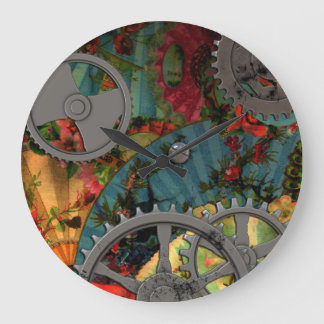 Skraj VictorianPewter Steampunk Stor Klocka