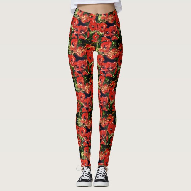 Skraj vildvallmodamasker leggings (Framsida)
