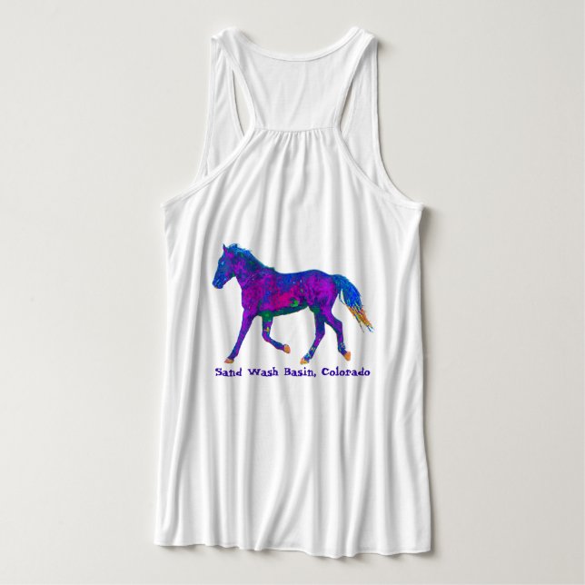 Skraj WildHerdz för ponnyColtmönster tank Linne Med Racerback (Design baksida)