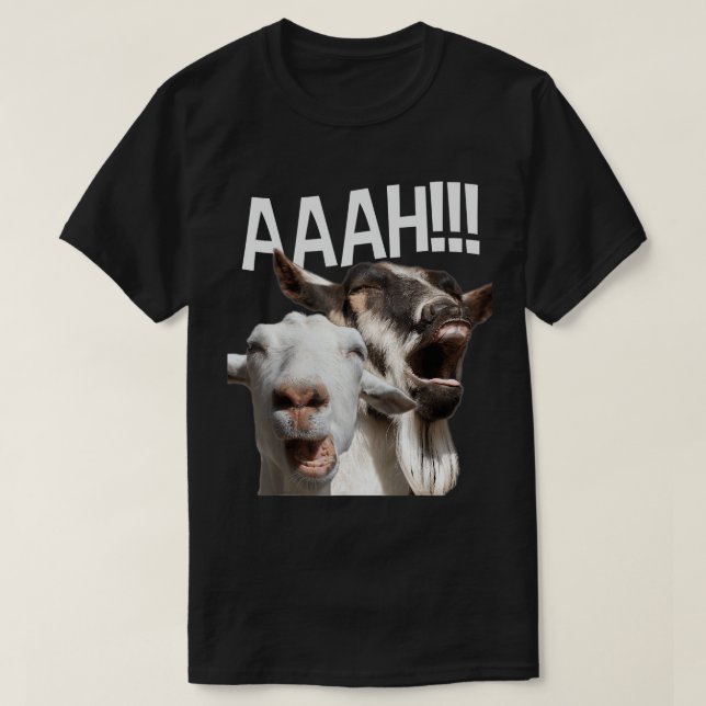 Skräk på getter AAAH! Funny Crazy Goat Älskare Pri T Shirt (Design framsida)