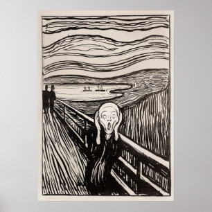 Skräm (1895) från Edvard Munch. Poster