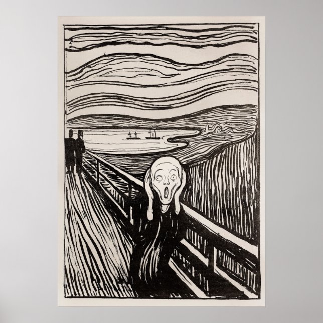 Skräm (1895) från Edvard Munch. Poster (Framsidan)