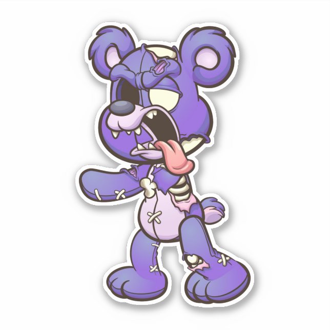 Skräm Bear - Zombie Klistermärken (Framsida)
