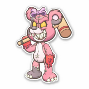 Skräm Bear - Zombie Sticker Klistermärken