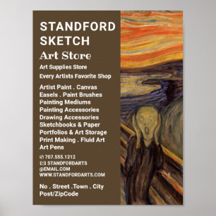 Skräm by Edvard Munch, Art Supplies Store Poster