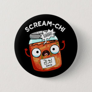 Skräm-chi Funny Kimchi Puns Mörk BG Knapp