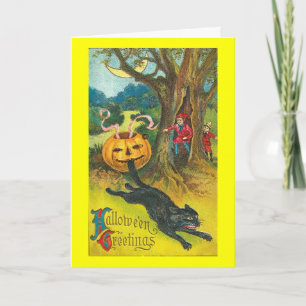 Skräm-Dy Cat Halloween Hälsning Kort