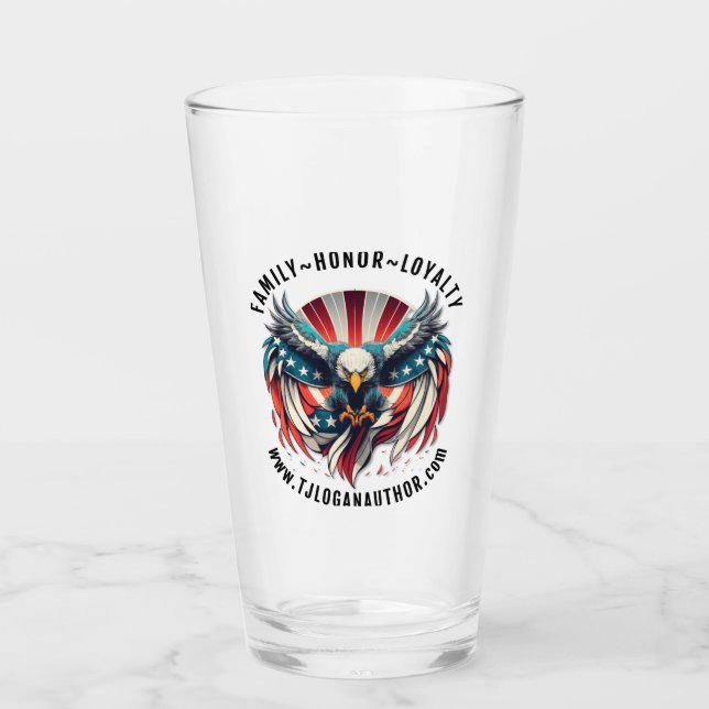 Skräm Eagle Logotyp 16 oz. Glas (Framsida)