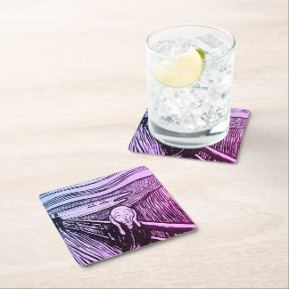 Skräm Edvard Munch Art Underlägg Papper Kvadrat