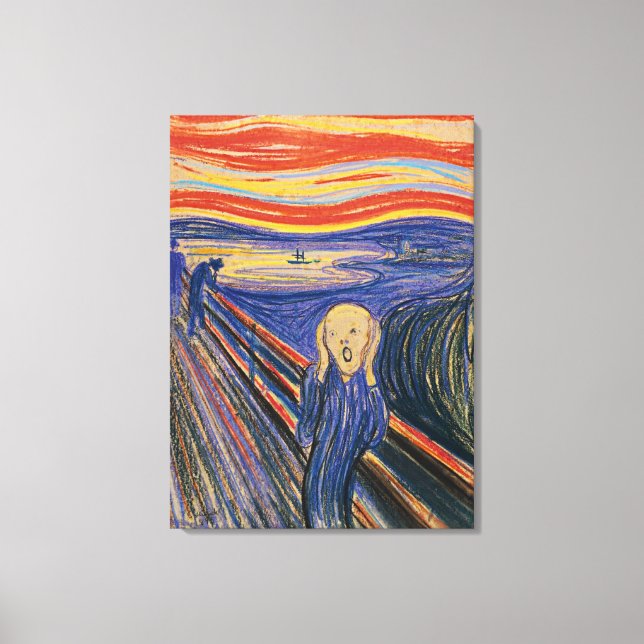 Skräm Edvard Munch (pastel 1895) med hög kvalitet Canvastryck (Framsida)
