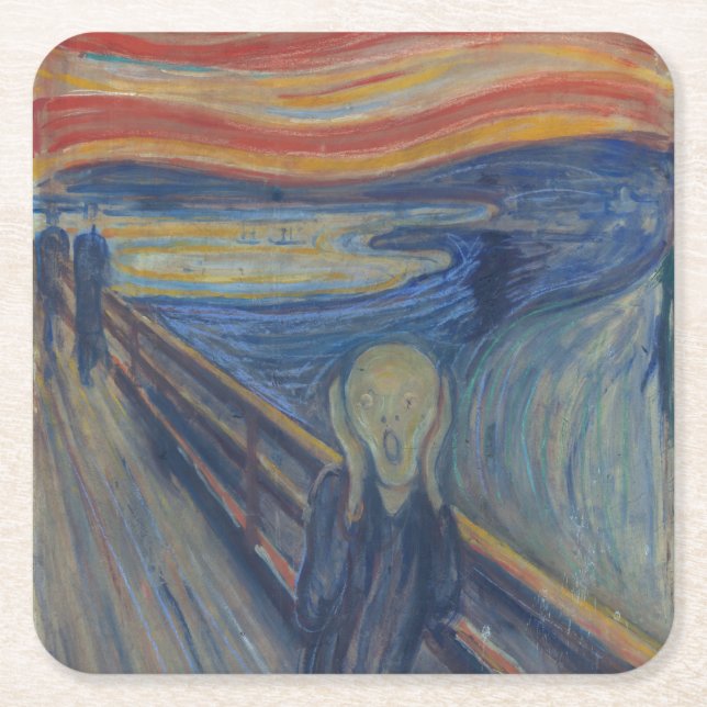 Skräm, Edvard Munch Underlägg Papper Kvadrat (Framsidan)