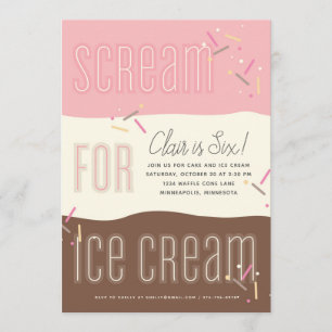 Skräm för Ice Cream Inbjudningar