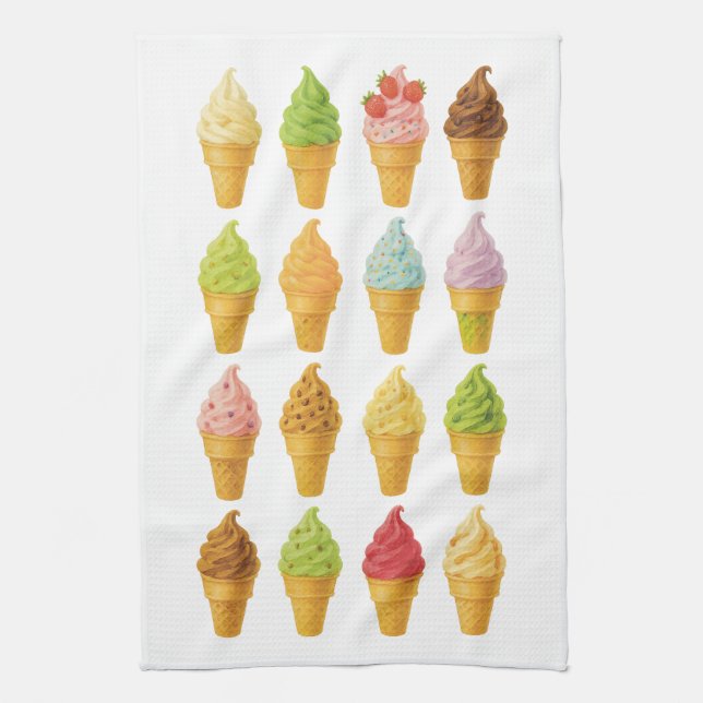 Skräm för Ice Cream Kökshandduk (Vertikal)