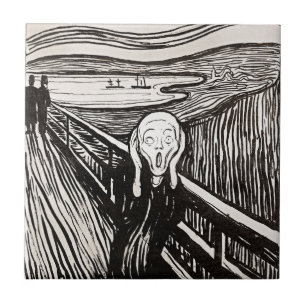 Skräm från Edward Munch Kakelplatta