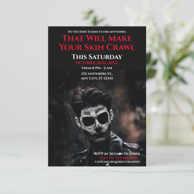 Skräm Halloween fest-inbjudan Inbjudningar (Stående Fram)