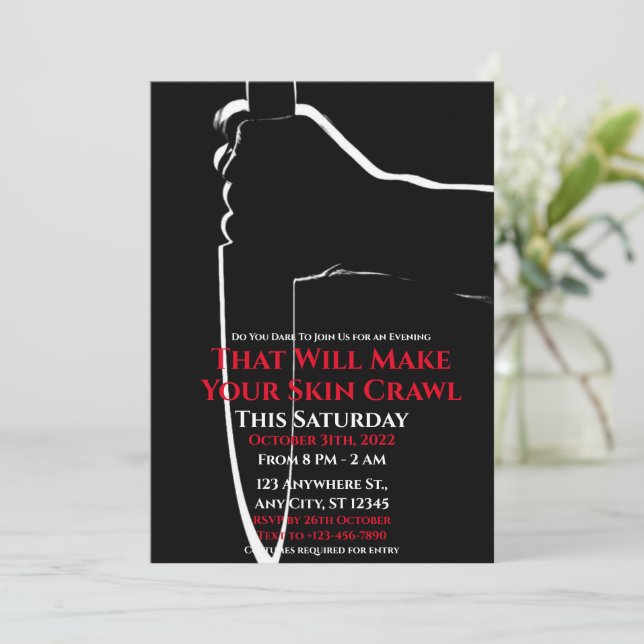 Skräm Halloween fest-inbjudan Inbjudningar (Stående Fram)