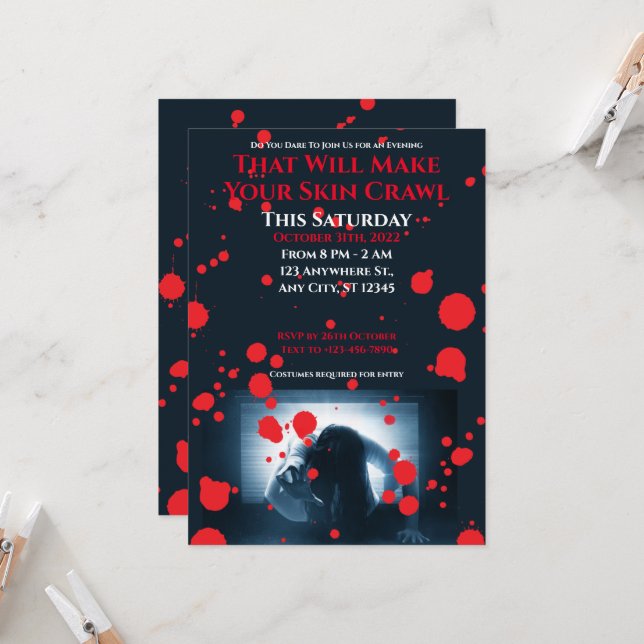 Skräm Halloween fest Inbjudningar (Fram/Back In Situ)