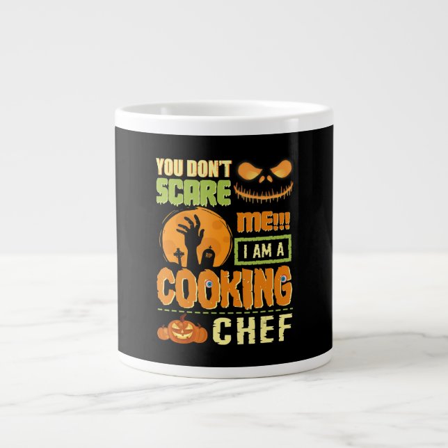 Skräm inte kokning Chef Halloween Costume Gift Jumbo Mugg (Framsidan)