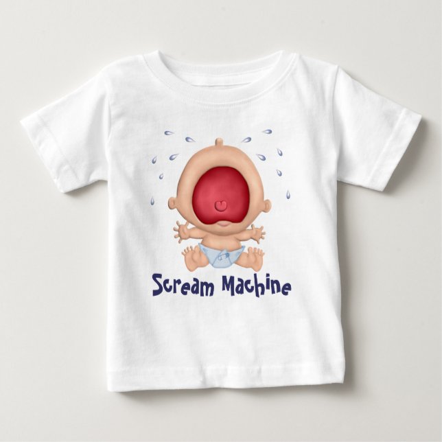 Skräm Maskin Bawling Baby humor - Boy Tee (Framsida)