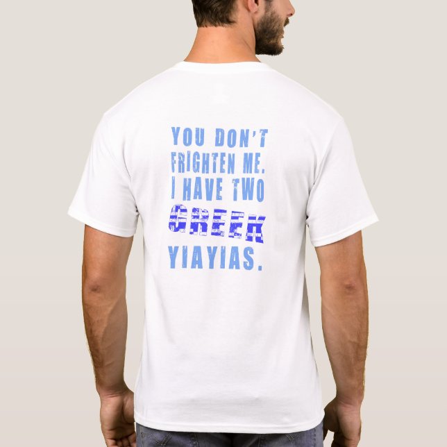 Skräm mig grekiska Yiayias Tee Shirt (Baksida)