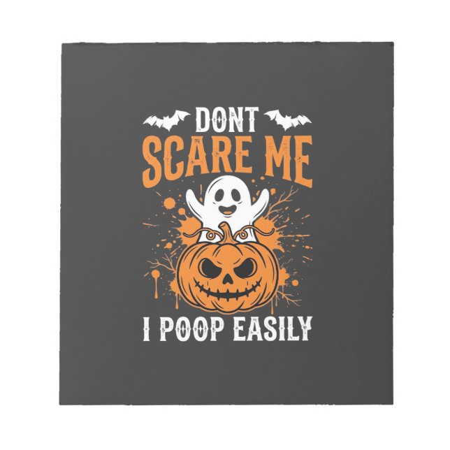 Skräm mig inte Halloween-spökpumpa-design Anteckningsblock (Framsida)