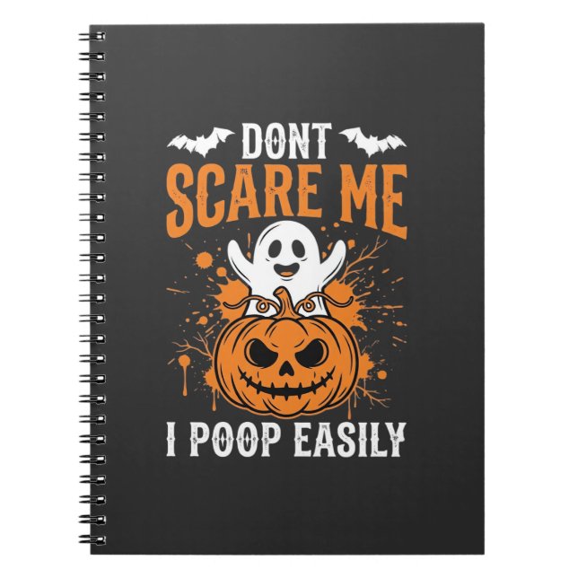 Skräm mig inte Halloween-spökpumpa-design Anteckningsbok (Framsidan)