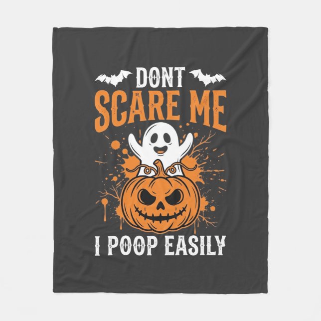 Skräm mig inte Halloween-spökpumpa-design Fleecefilt (Framsidan)