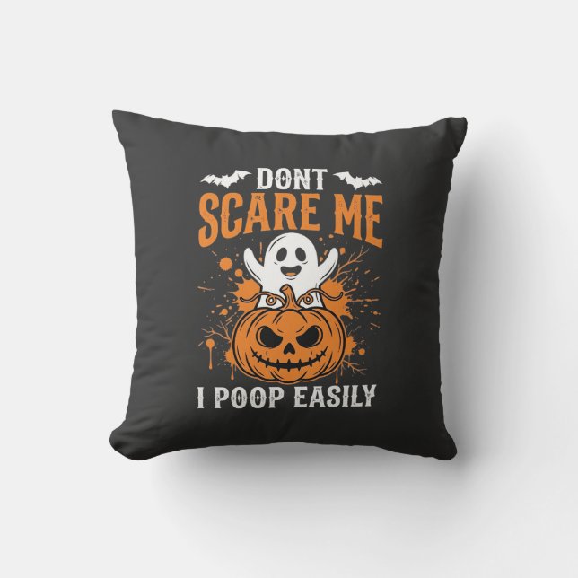 Skräm mig inte Halloween-spökpumpa-design Kudde (Framsida)