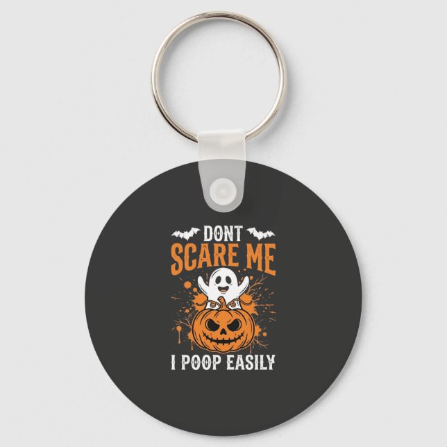 Skräm mig inte Halloween-spökpumpa-design Nyckelring (Framsida)
