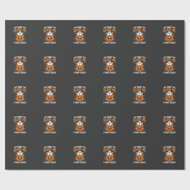 Skräm mig inte Halloween-spökpumpa-design Presentpapper (Platt)
