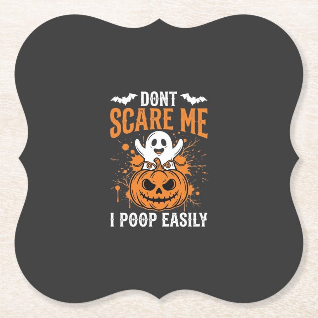Skräm mig inte Halloween-spökpumpa-design Underlägg Papper (Framsida)