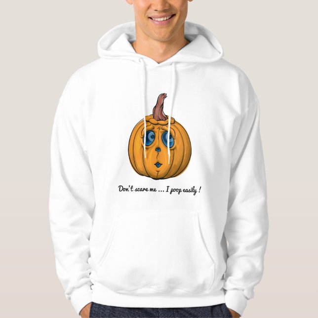 Skräm mig inte lätt i poop hoodie (Framsida)
