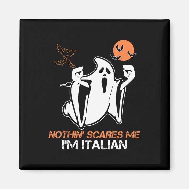 Skräm mig, jag är italiensk spök Halloween-kostym  Magnet (Framsidan)