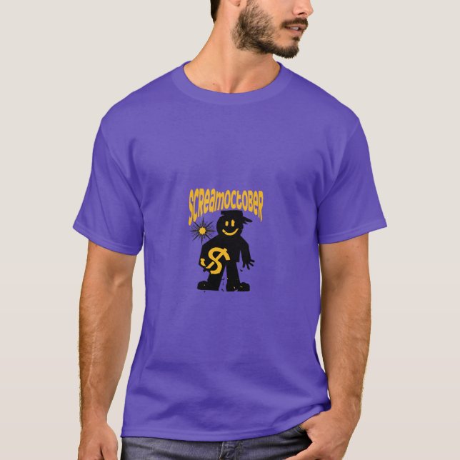 "Skräm oktober" Halloween Horror T-Shirt (Framsida)